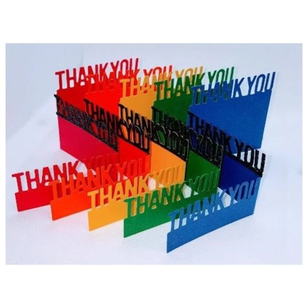 Mini Accordion Tri-Fold Thank You Note Cards, Set of 5 with Envelopes NIP
